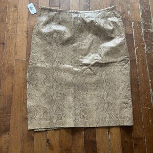 Simon Chang Beige Snake Print Pencil Skirt